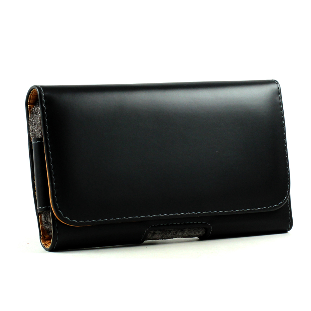 iPhone 5S Extendable Horizontal Premium PU LEATHER BELT Pouch (Black)